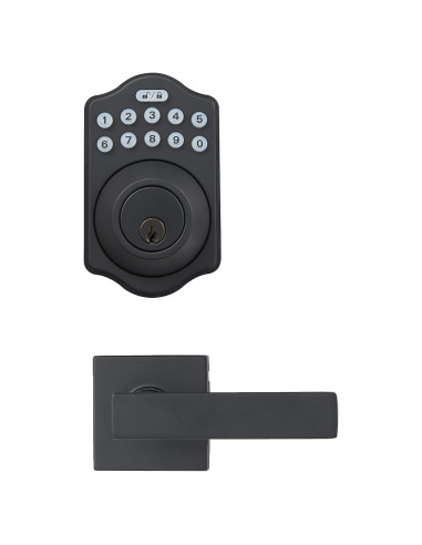 Cerradura Electrónica Amazon Basics con Teclado - Negro Mate