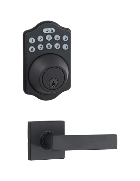 Cerradura Electrónica Amazon Basics con Teclado - Negro Mate Cerradura Electrónica Amazon Basics con Teclado - Negro Mate