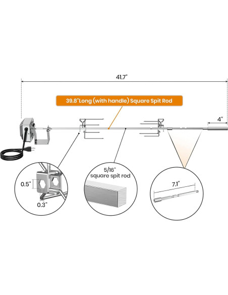 Kit Rotisserie Onlyfire Acero Inoxidable para Weber Genesis II 200-300 Kit Rotisserie Onlyfire Acero Inoxidable para Weber Genesis II 200-300