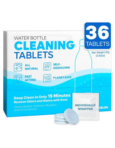 Tabletas de limpieza Sudstainables para botellas - 36 unidades