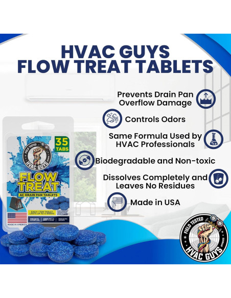 Tabletas de Drenaje HVAC Flow Treat 35PK - Control de Olores Tabletas de Drenaje HVAC Flow Treat 35PK - Control de Olores