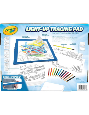Tableta de Trazado Iluminada Crayola - Azul, 34 Piezas