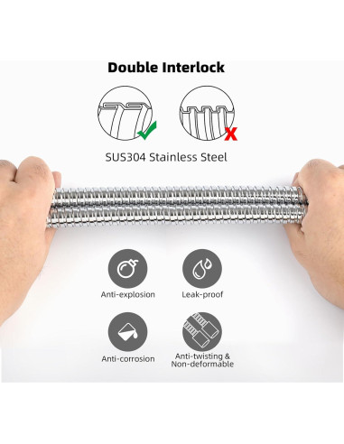 Manguera de Ducha Hibbent 302 cm Acero Inoxidable Flexible Cromo