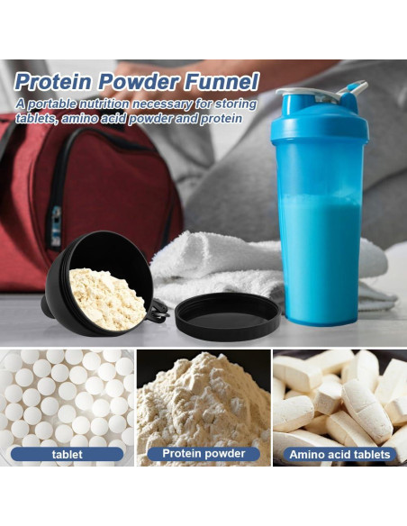 Juego de 4 Embudos de Proteína LOQJSS Portátil con Mosquetón Juego de 4 Embudos de Proteína LOQJSS Portátil con Mosquetón