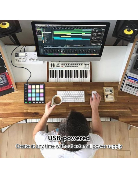 Controlador MIDI RUSUO Mini USB 48 Pads Retroiluminados Controlador MIDI RUSUO Mini USB 48 Pads Retroiluminados