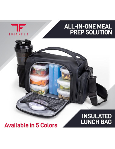 Bolsa Térmica ThinkFit con 6 Contenedores y Vaso Mezclador