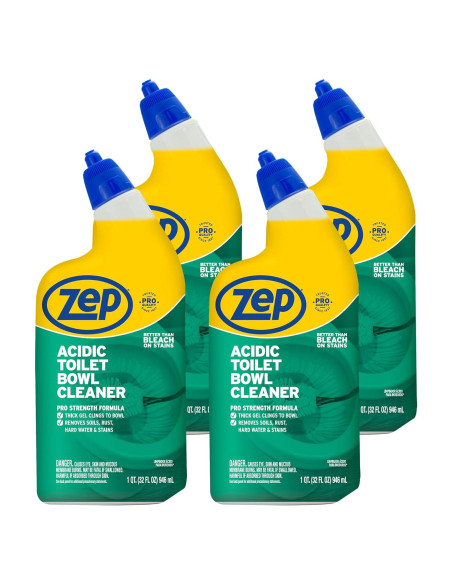 Limpiador de Inodoro Ácido Zep 32 oz - Gel Espeso 10% - 4 Unidades Limpiador de Inodoro Ácido Zep 32 oz - Gel Espeso 10% - 4 Unidades