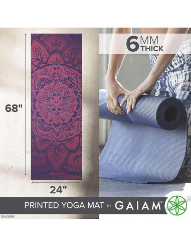 Esterilla de Yoga Gaiam Premium 6mm Antideslizante Rosa