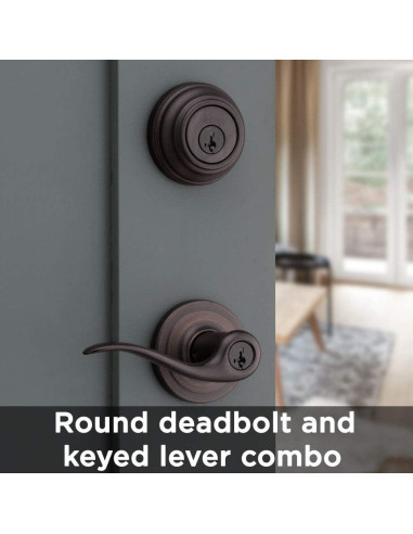 Paquete combinado Kwikset Tustin con SmartKey en bronce