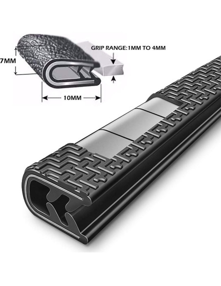 Protectores de Bordes de Puerta de Coche MYFAMIREA 10M Negro Protectores de Bordes de Puerta de Coche MYFAMIREA 10M Negro