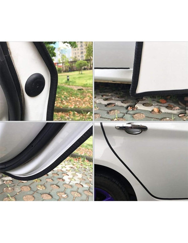 Protectores de Bordes de Puerta de Coche MYFAMIREA 10M Negro