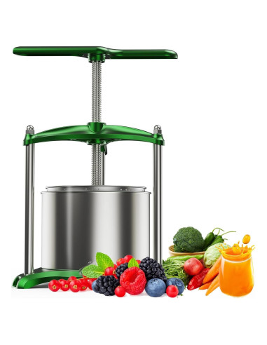 Prensa de Vino EJWOX 0.8L Verde Acero Inoxidable Manual