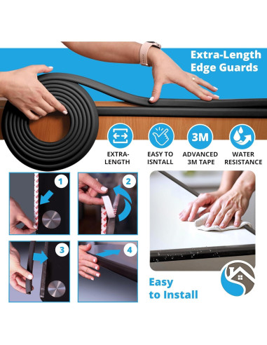 Protector de Bordes para Bebés Komfortology 3.66m Negro