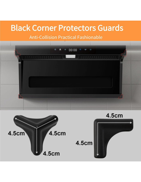 4 Protectores de Esquinas de Silicona Zjyufy para Muebles Negros 4 Protectores de Esquinas de Silicona Zjyufy para Muebles Negros