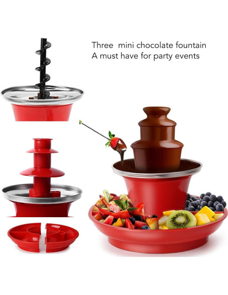 Fuente de Chocolate Eléctrica Jiawu 3 Niveles 502ml Fiesta Fuente de Chocolate Eléctrica Jiawu 3 Niveles 502ml Fiesta