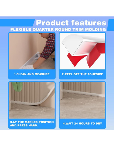 Moldura Cuarterona Flexible Autoadhesiva Ahua Walsong 99 cm Negro