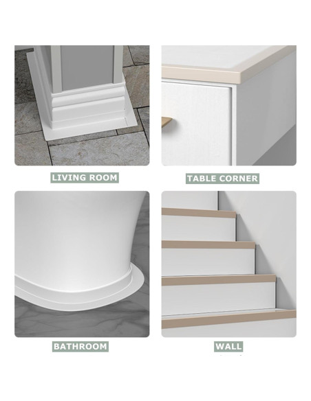 Protector de Esquina de Pared CEZOOWYEX 6.1m TPE Blanco Protector de Esquina de Pared CEZOOWYEX 6.1m TPE Blanco