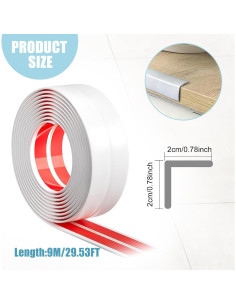Moldura autoadhesiva flexible Astrallgn 6m blanca para esquinas 2