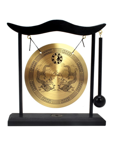 Gong de Latón Zen Feng Shui FH1303 19x5x20cm para Meditación