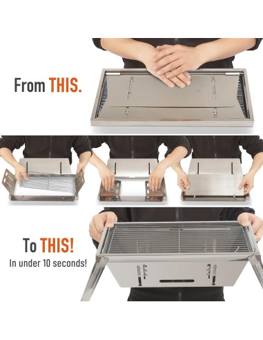 Parrilla Portátil Griddle Buddy Fold N Go con 6 Brochetas