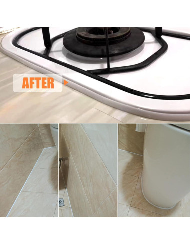 Cinta de Sellado Autoadhesiva WOLAIYE 7.5mm Blanca para Baño