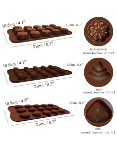 Moldes de Silicona para Chocolate CNYMANY - 6 Formas Antiadherentes 2