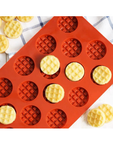 Juego de Moldes de Waffle de Silicona Gasusen 2 Piezas 20 Cavidades
