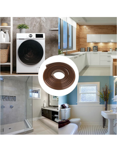 Barrera de Ducha Plegable uxcell 300 cm Silicona Marrón