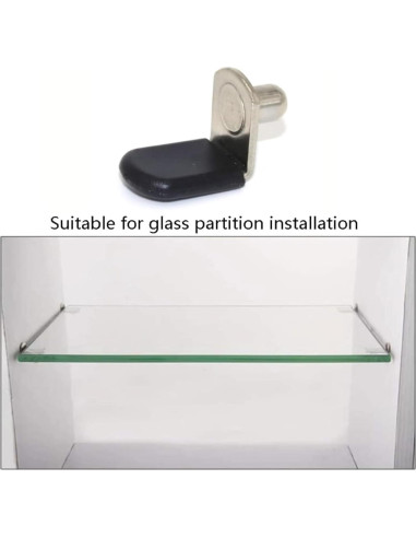 50 Soportes de Estante Ajustables GISUREM 6.35mm Metal Negro