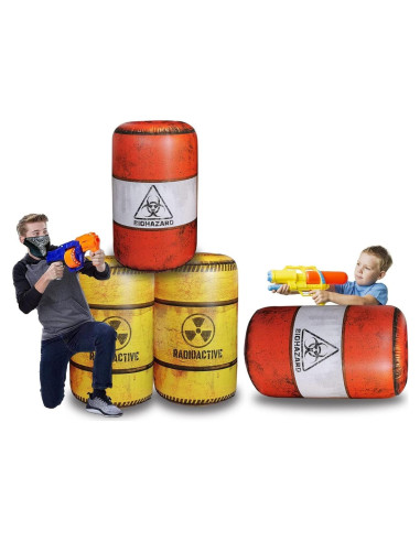 Paquete de 4 Barriles Inflables NINOSTAR para Juegos