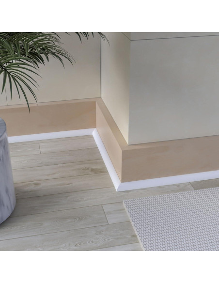 Moldura de goma flexible Risunpet 2.44m autoadhesiva blanca Moldura de goma flexible Risunpet 2.44m autoadhesiva blanca