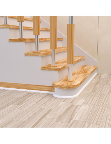 Moldura de goma flexible Risunpet 2.44m autoadhesiva blanca