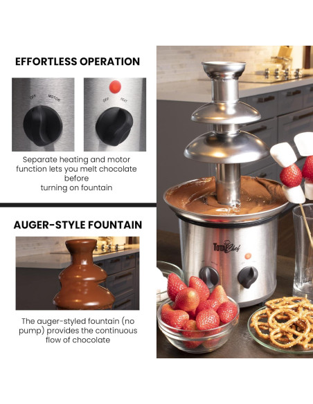 Fuente de Chocolate Total Chef 3 Niveles Acero Inoxidable 0.68 kg Fuente de Chocolate Total Chef 3 Niveles Acero Inoxidable 0.68 kg