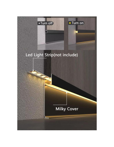Tira de Luz LED de Aluminio DGLILUAN 99.8cm H 80mm para Zócalo