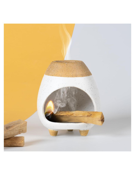 Soporte para Palo Santo Cerámica Hecho a Mano 9.4x8.4 cm Soporte para Palo Santo Cerámica Hecho a Mano 9.4x8.4 cm