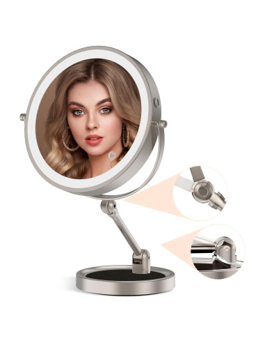 Espejo de Maquillaje Iluminado Rocollos 22,86 cm 1X/10X Ajustable