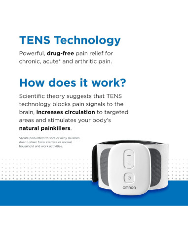 Omron Focus TENS Estimulador Muscular Inalámbrico Mediana