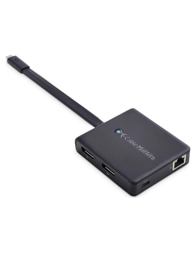 Hub USB-C Doble Monitor 4K 60Hz Cable Matters 201355-BLK