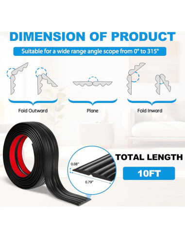 Protector de Esquinas de Pared Heonay 2 cm x 3 m Negro