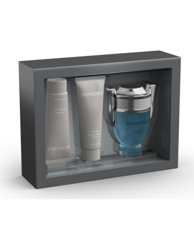 Conjunto de Regalo para Hombres Invincible - Perfume 100ml, Gel de Ducha 100ml, Balsamo After Shave 100ml