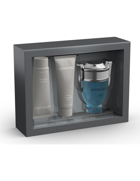 Conjunto de Regalo para Hombres Invincible - Perfume 100ml, Gel de Ducha 100ml, Balsamo After Shave 100ml Conjunto de Regalo para Hombres Invincible - Perfume 100ml, Gel de Ducha 100ml, Balsamo After Shave 100ml