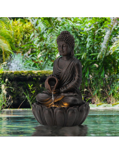 Fuente de Buda Zen Glitzhome 53 cm con Luz LED y Bomba