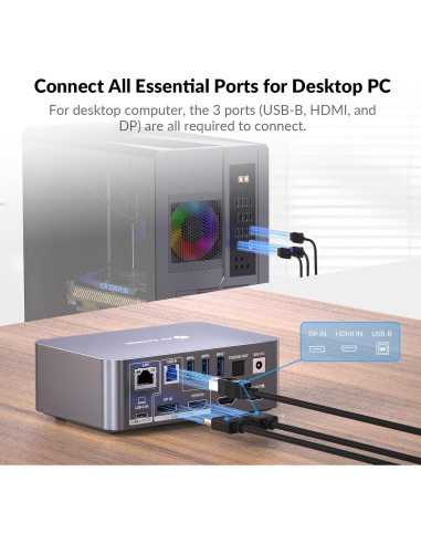 Estación KVM Doble Monitor AV Access para 2 PCs - 4K 60Hz