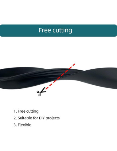 Moldura de goma T Tintvent 1/2" (8 m) negra para bricolaje