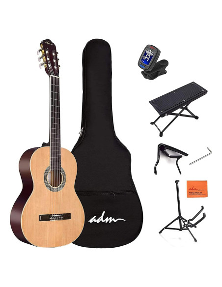 Guitarra Clásica ADM 39" Nylon con Accesorios y Lecciones Guitarra Clásica ADM 39" Nylon con Accesorios y Lecciones