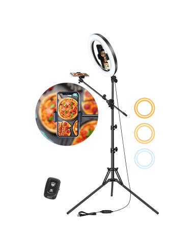 Luz de Anillo LUXSURE 10.5" con Trípode y Control Remoto
