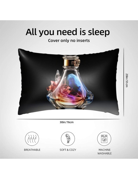 Funda de Almohada de Satén FHEBNDS Queen 50.8x76.2 cm Floral Funda de Almohada de Satén FHEBNDS Queen 50.8x76.2 cm Floral