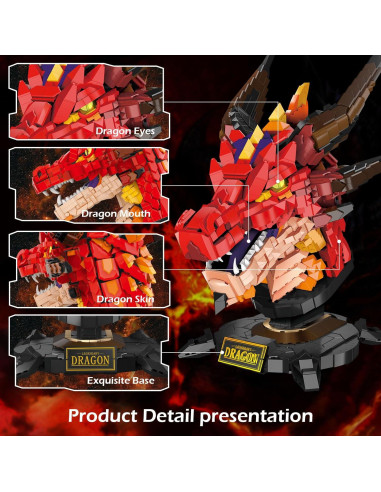 Set de Construcción Dragón de Fuego - 2713 Piezas