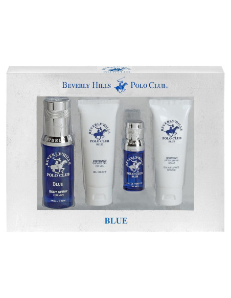 Conjunto de regalo 4 piezas Beverly Hills Polo Club - Eau De Toilette, spray corporal, after shave y gel de ducha Conjunto de regalo 4 piezas Beverly Hills Polo Club - Eau De Toilette, spray corporal, after shave y gel de ducha