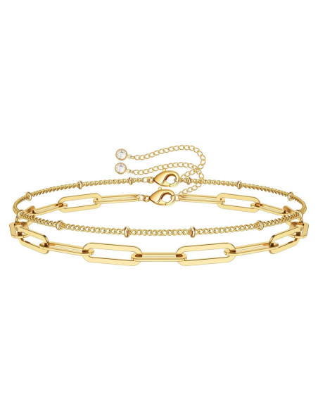 Brazalete Ajustable de Oro 14K para Mujeres - Cadena Ovalada y Perlas Brazalete Ajustable de Oro 14K para Mujeres - Cadena Ovalada y Perlas